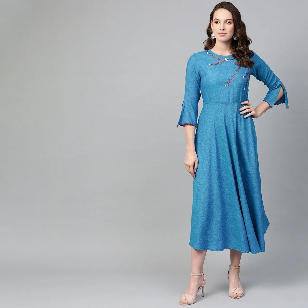 Indigo dabu block-print kurta